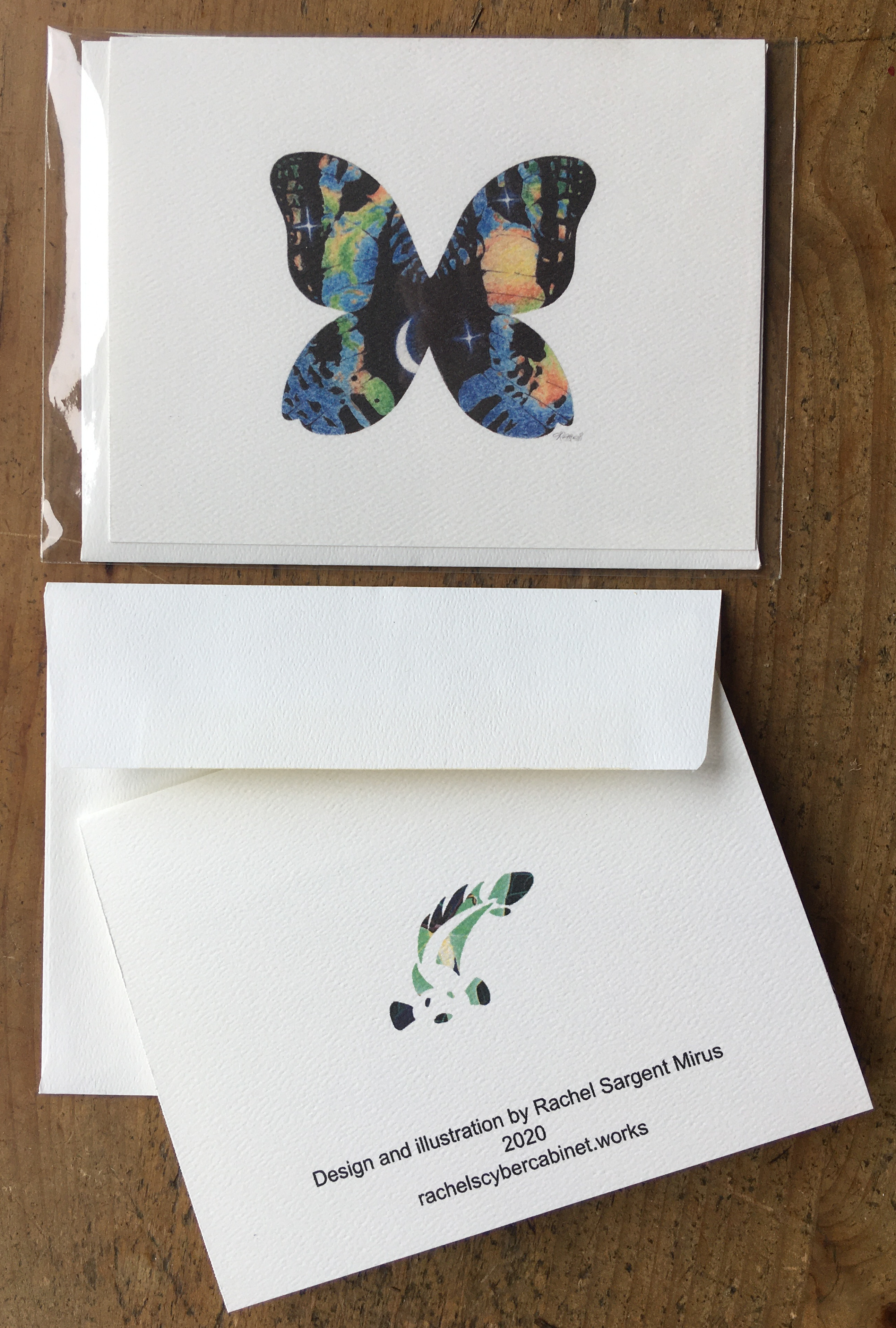 Picture of a card showing an imaginative butterfly
